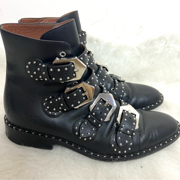 Givenchy Elegant Prue Moto Studded Leather Ankle Boots - Picture 10 of 16
